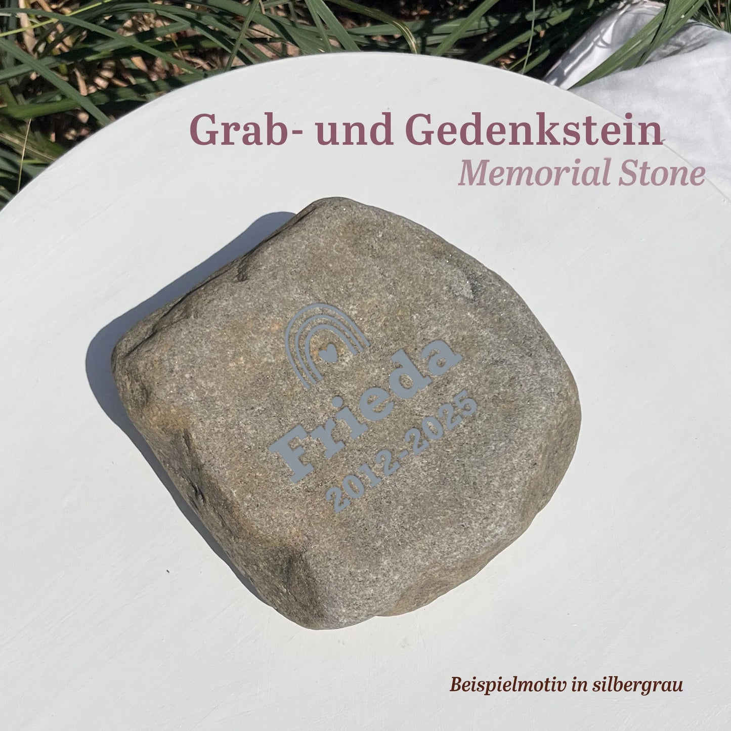 Tiergrabstein für Hund & Katze aus Naturstein - Stein Nr A-2 - Jeske Design