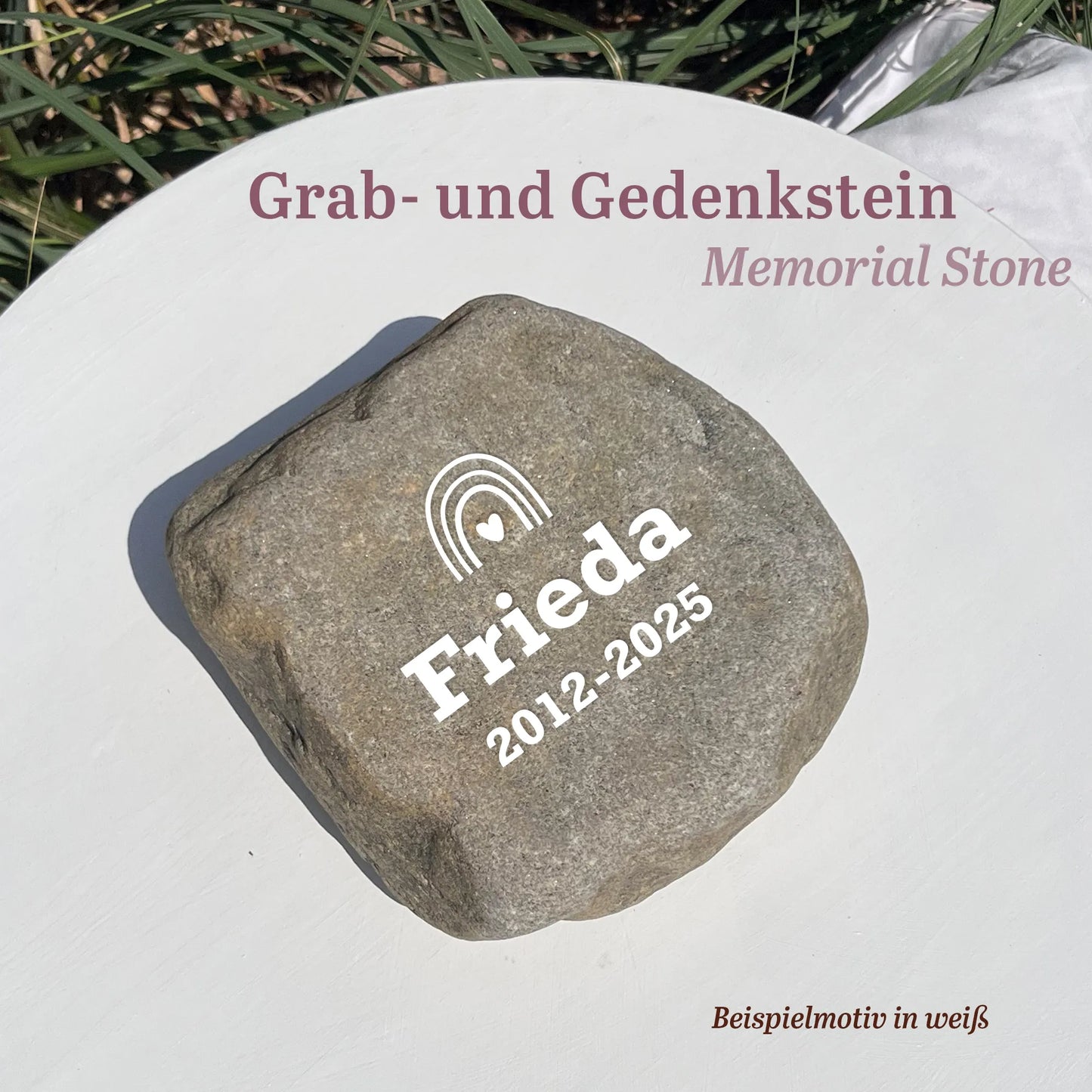 Tiergrabstein für Hund & Katze aus Naturstein - Stein Nr A-2 - Jeske Design