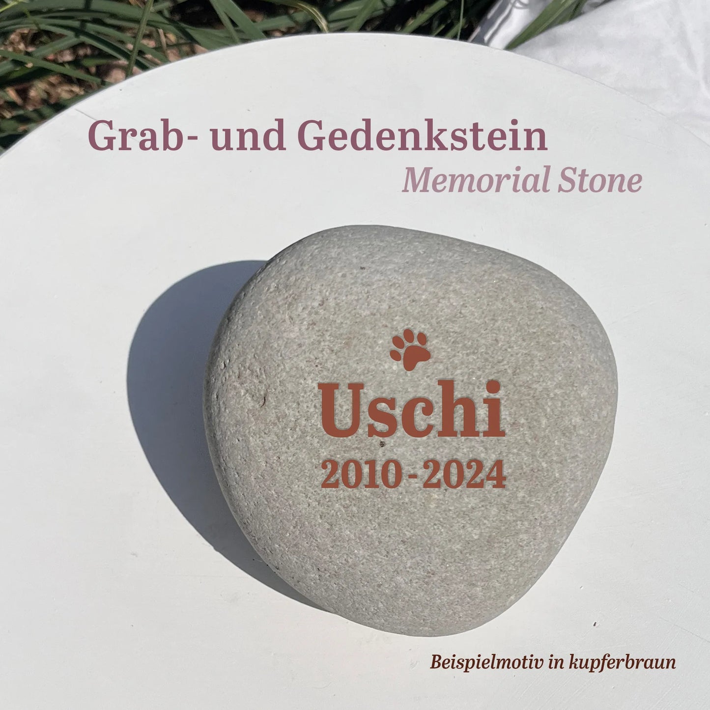 Tiergrabstein für Hund & Katze aus Naturstein - Stein Nr A-3 - Jeske Design