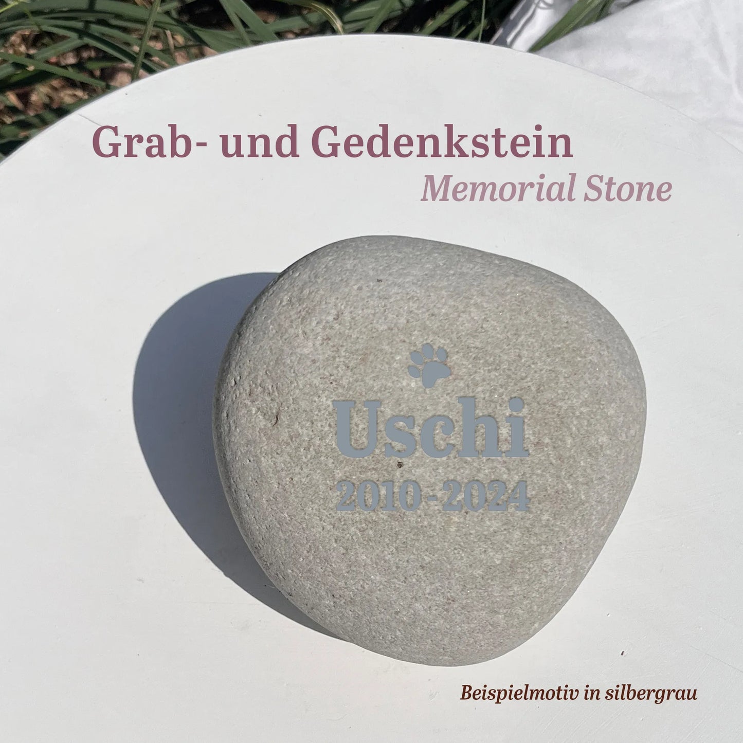 Tiergrabstein für Hund & Katze aus Naturstein - Stein Nr A-3 - Jeske Design