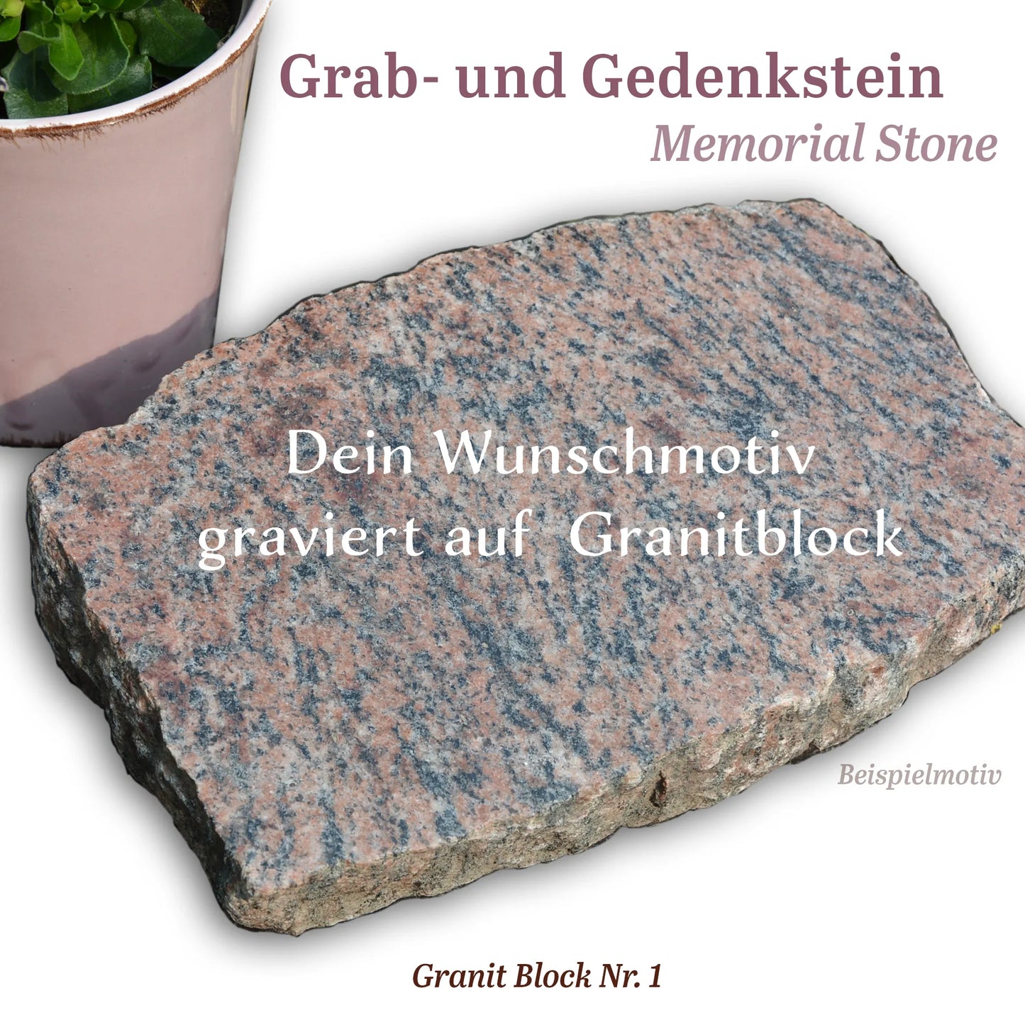 Grab- & Gedenkstein Naturstein geschnitten - Sternenkind, Mensch, Tier - Jeske Design