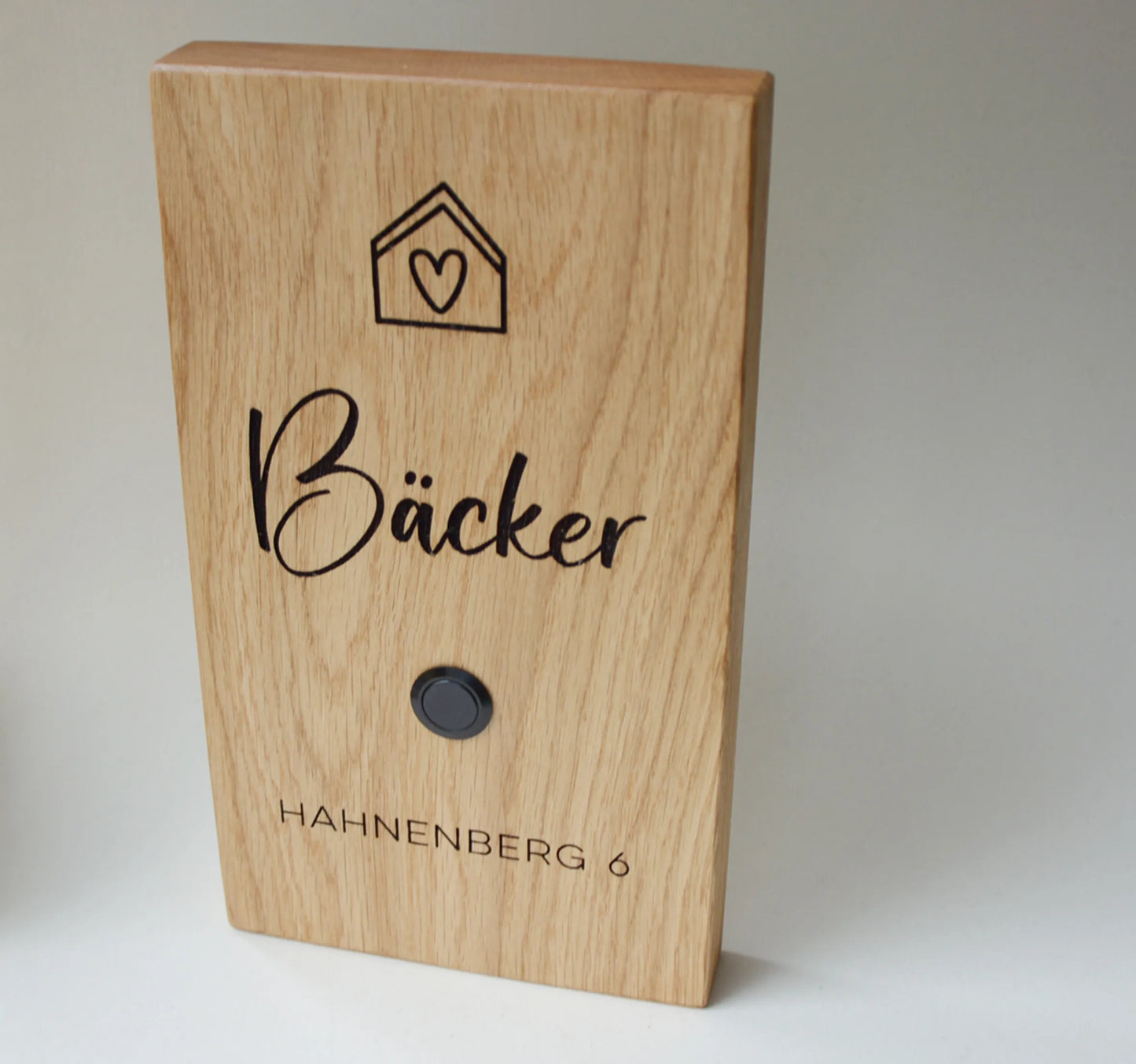 Holz Klingelschild aus Eiche - Motiv PAULSEN - Jeske Design