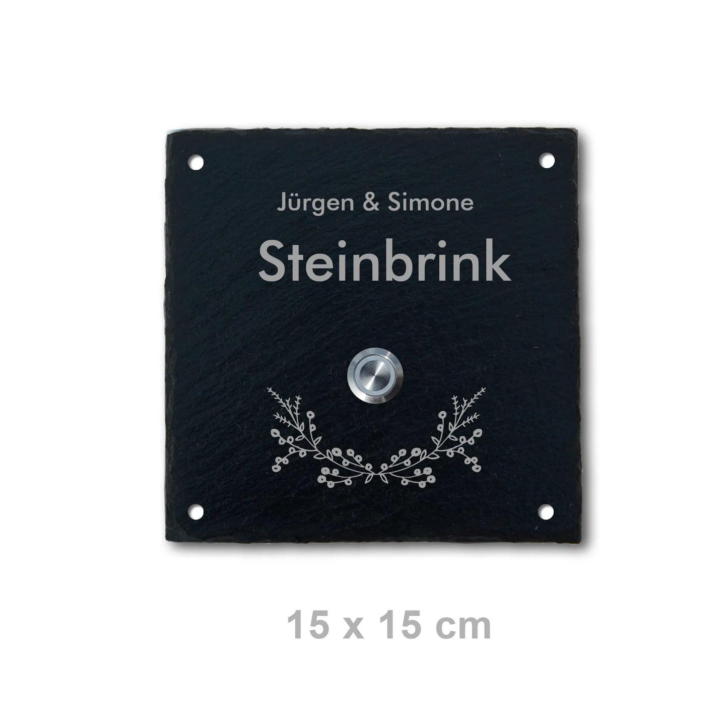Klingelschild aus Schiefer - Motiv STEINBRINK - Jeske Design