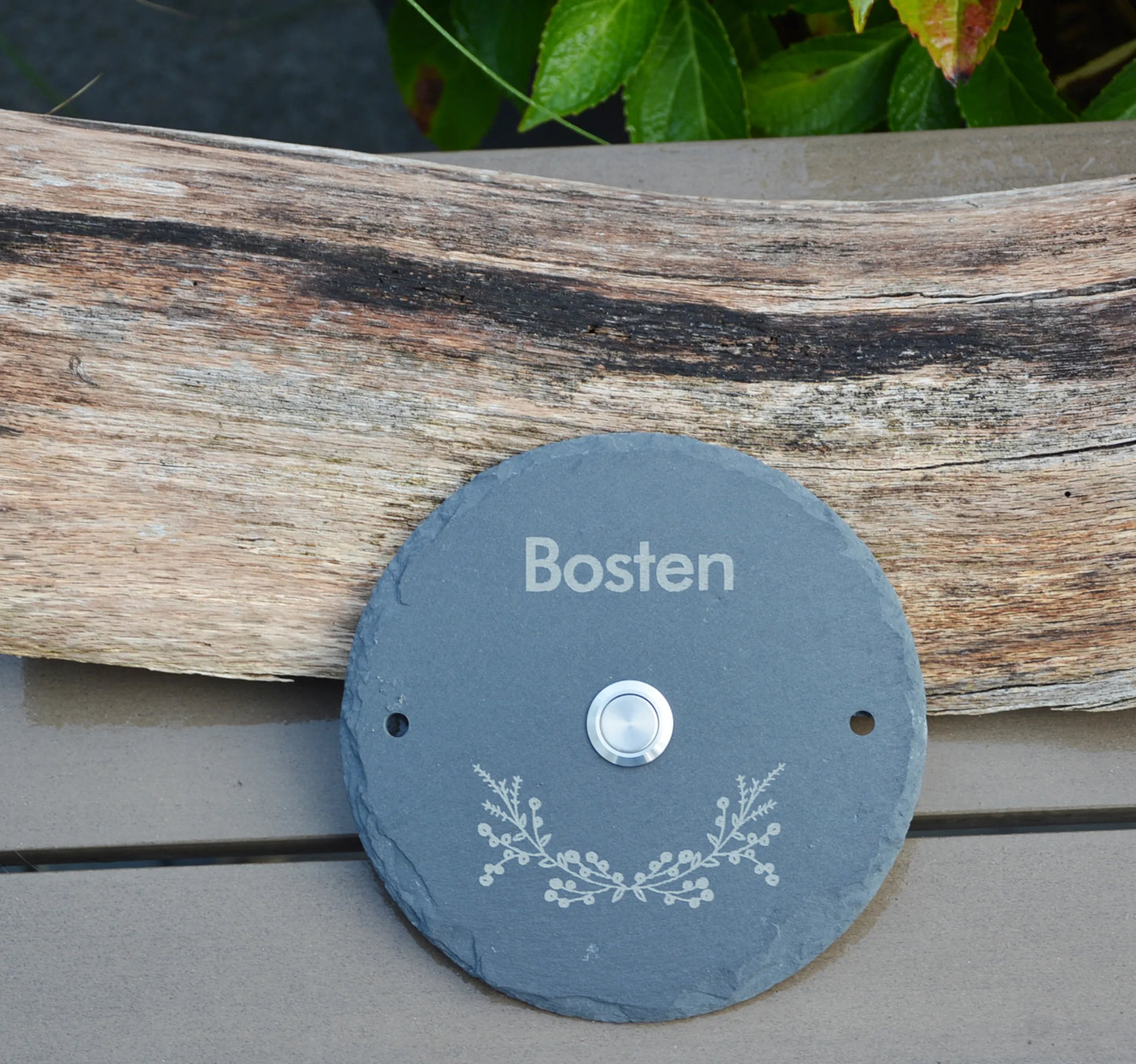 Klingelschild aus Schiefer - Motiv STEINBRINK - Jeske Design