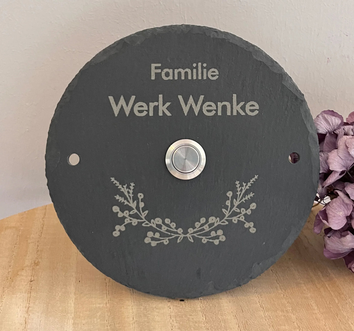 Klingelschild aus Schiefer - Motiv STEINBRINK - Jeske Design