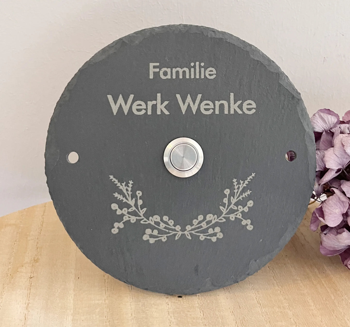 Klingelschild aus Schiefer - Motiv STEINBRINK - Jeske Design