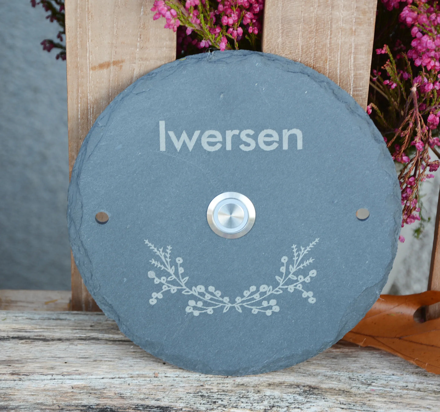Klingelschild aus Schiefer - Motiv STEINBRINK - Jeske Design