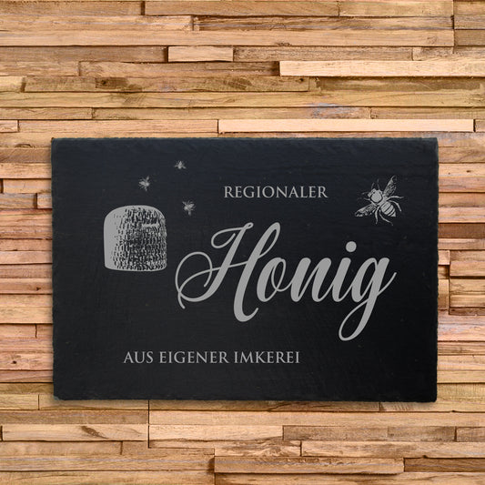 HONIG - personalisiertes Schieferschild für den Imker oder Hofladen