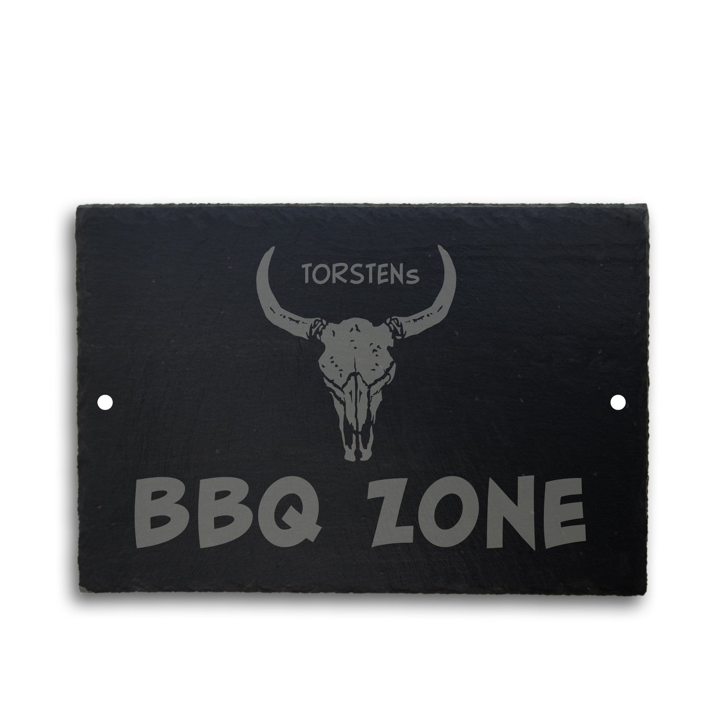 BBQ LOUNGE - personalisiertes Schieferschild für die BBQ-Ecke