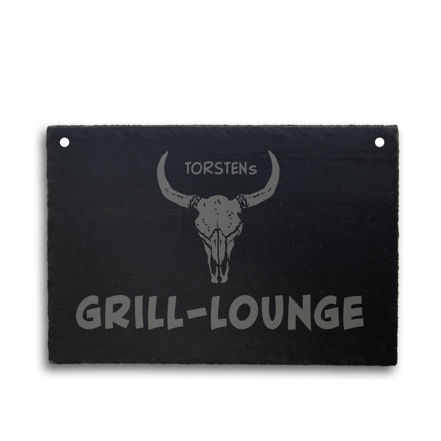 BBQ LOUNGE - personalisiertes Schieferschild für die BBQ-Ecke