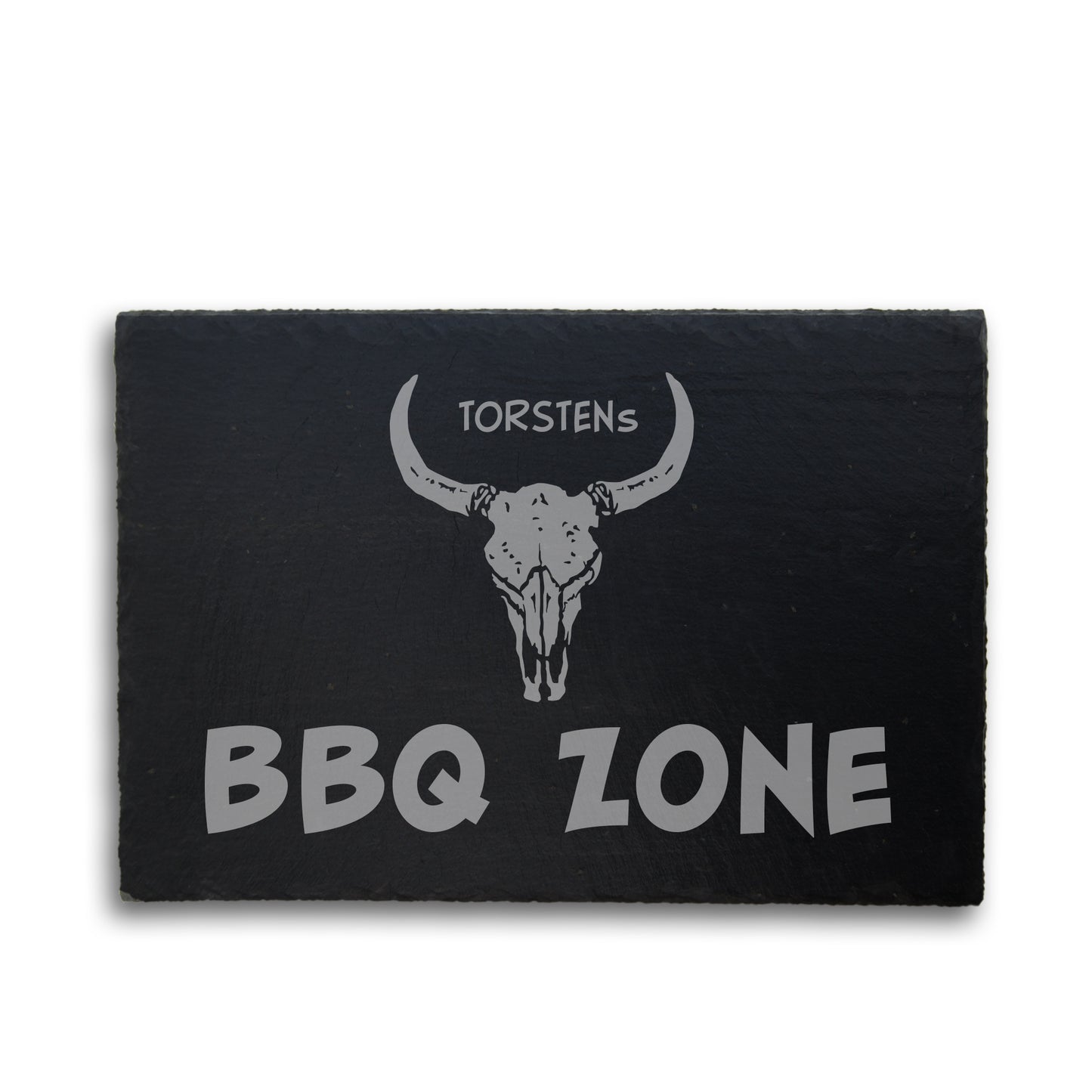 BBQ LOUNGE - personalisiertes Schieferschild für die BBQ-Ecke