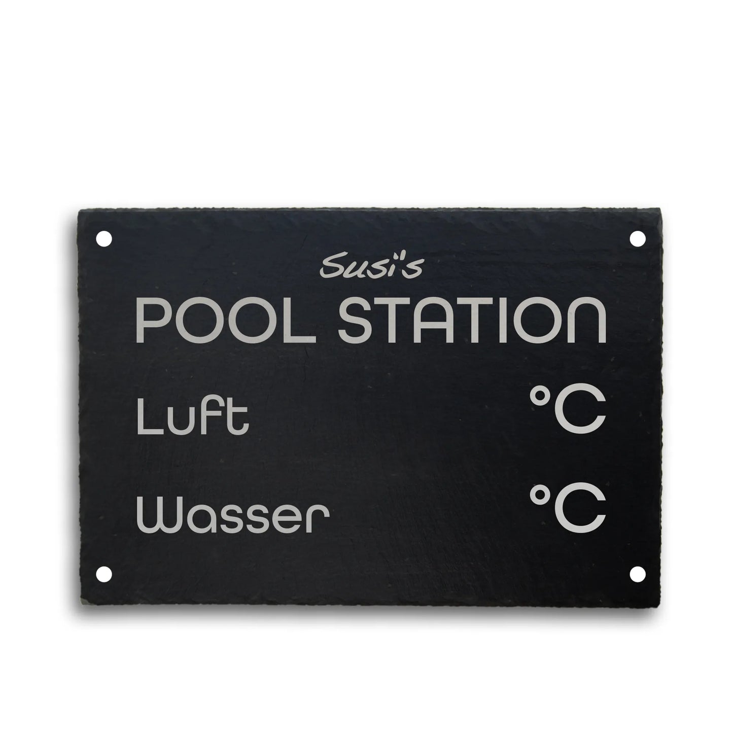 POOL STATION - personalisiertes Schieferschild für den eigenen Spa-Bereich - Jeske Design