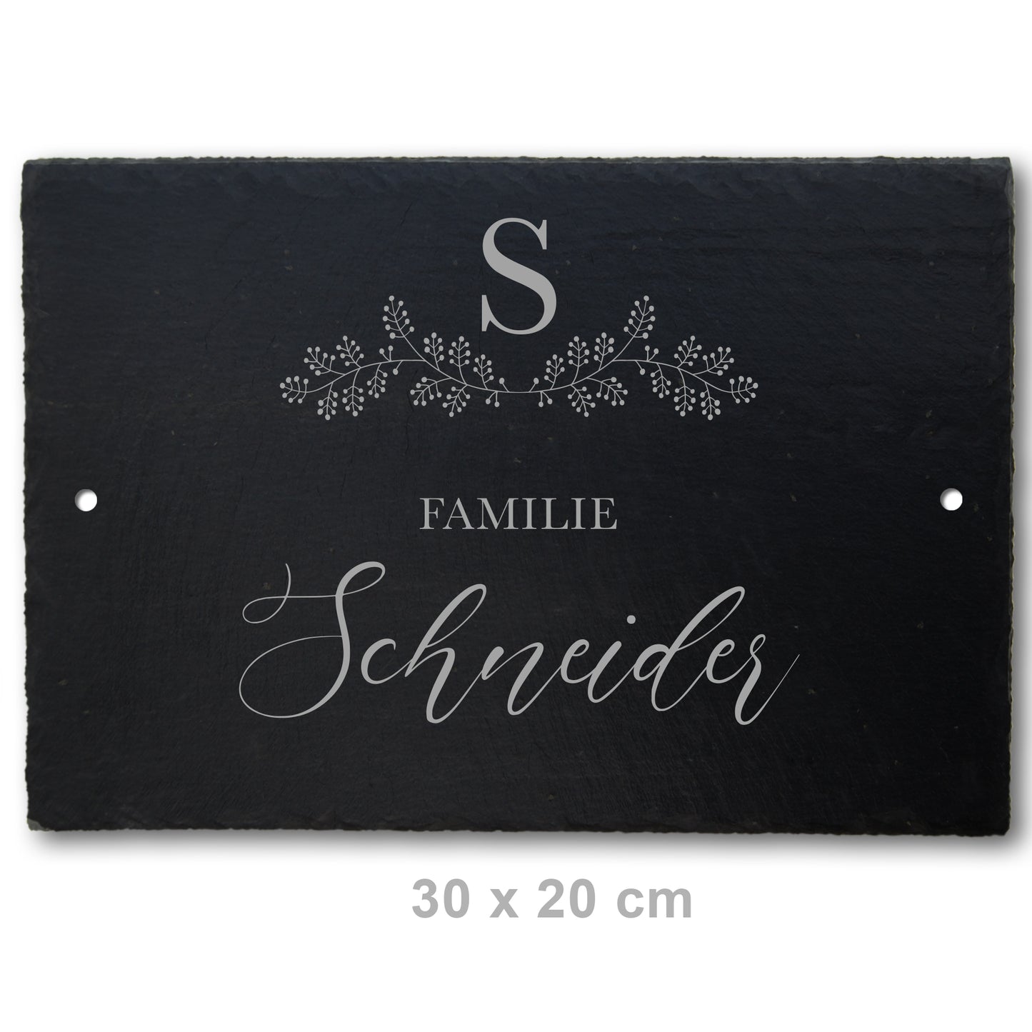 Personalized slate name and door sign with HERBAL motif