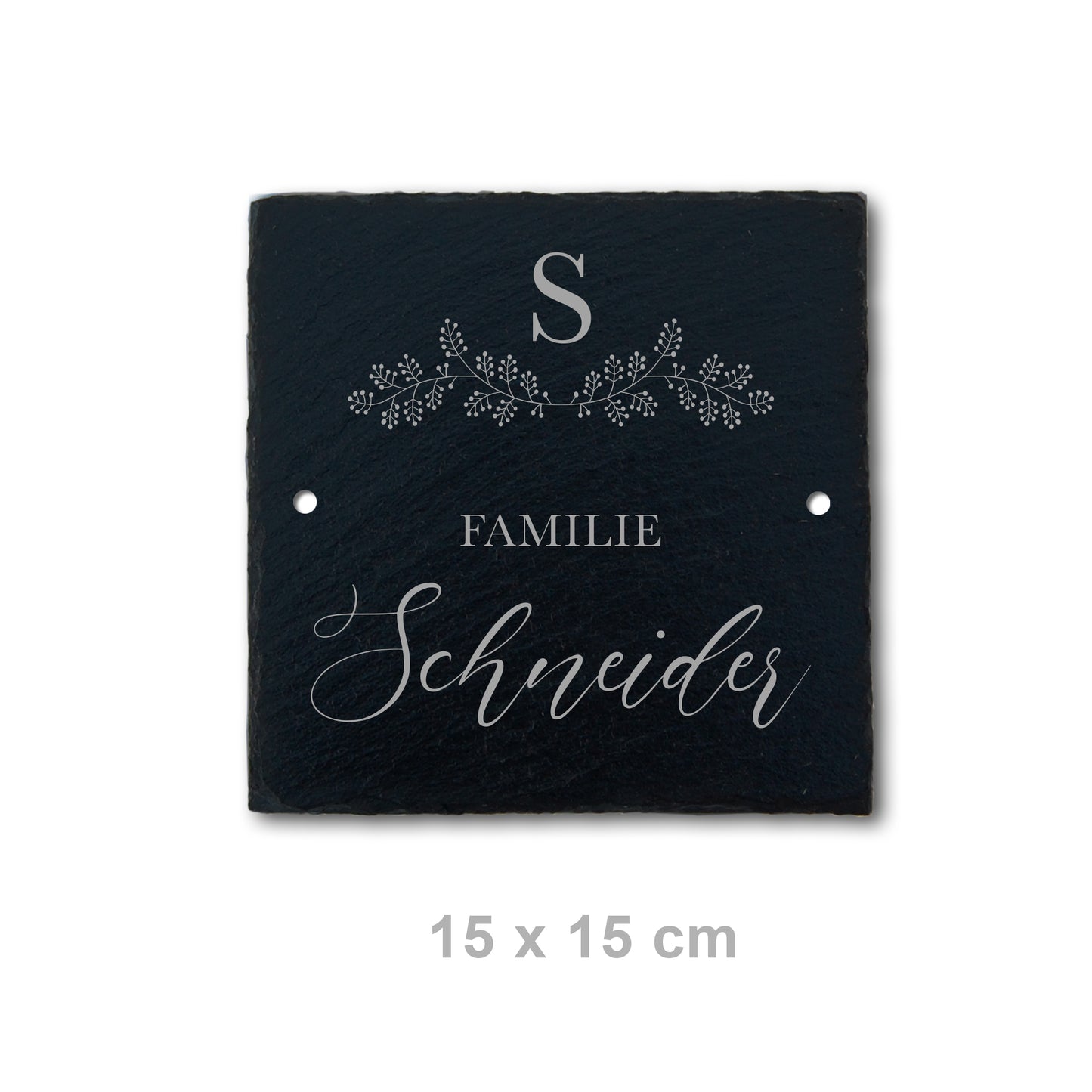 Türschild aus Schiefer - Gravur Motiv MONOGRAM