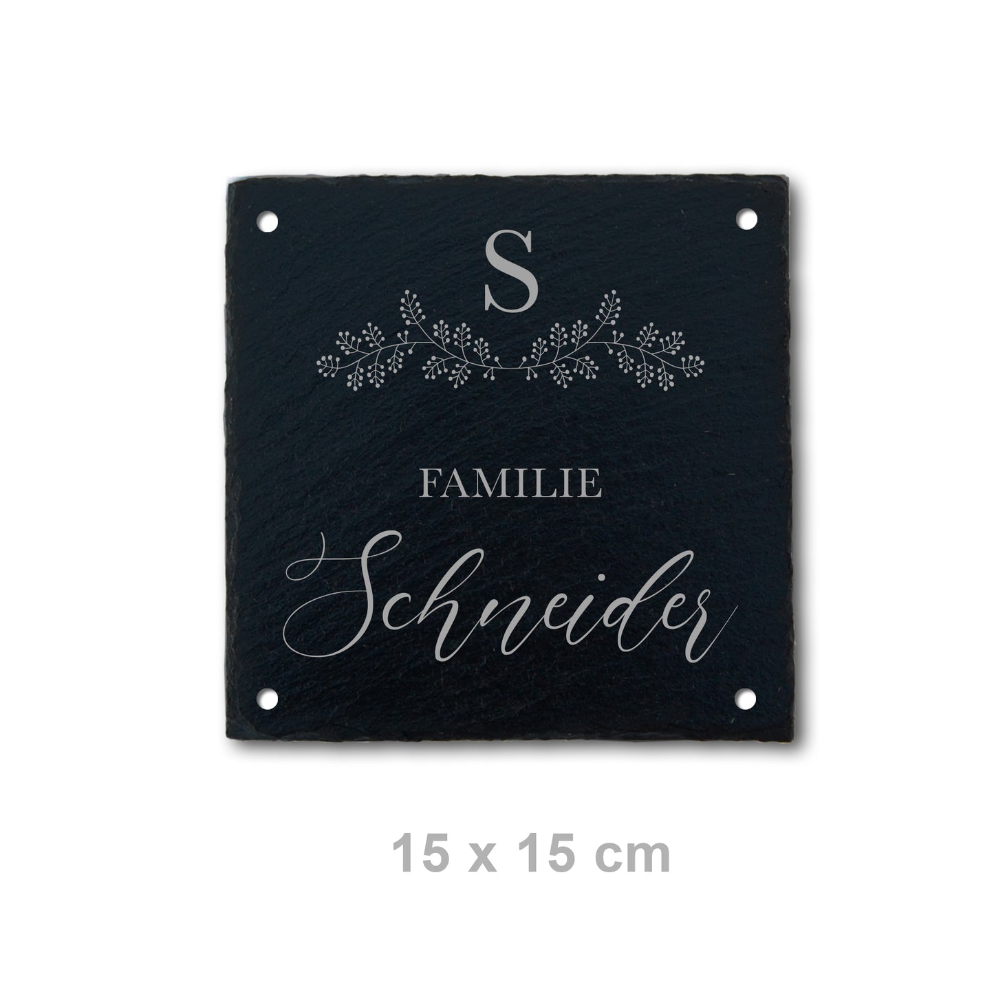 Personalized slate name and door sign with HERBAL motif