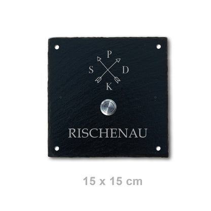 ANCHOR - personalized doorbell plate made of slate