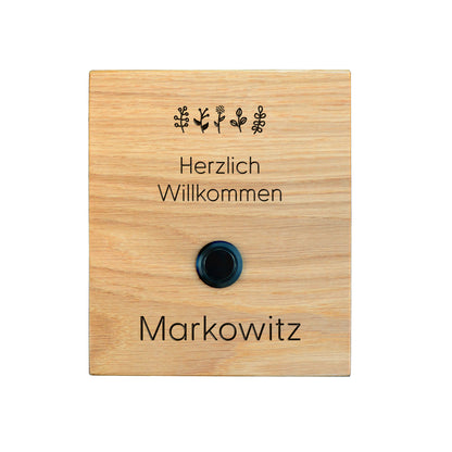 MARKOWITZ - personalisiertes Klingelschild aus EICHE