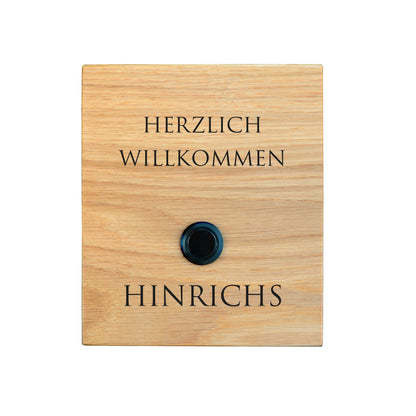 HINRICHS - personalisiertes Klingelschild aus EICHE