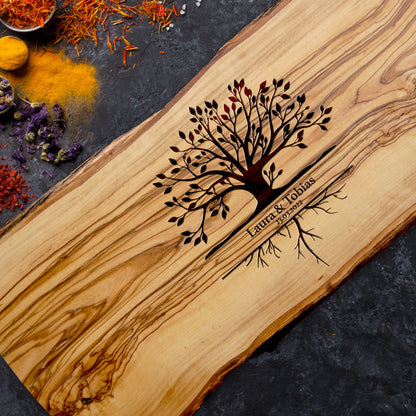 TREE OF LIFE - personalized engraving on an olive wood board