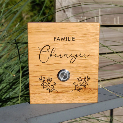 Doorbell plate personalized from OAK with motif OBERMEYER