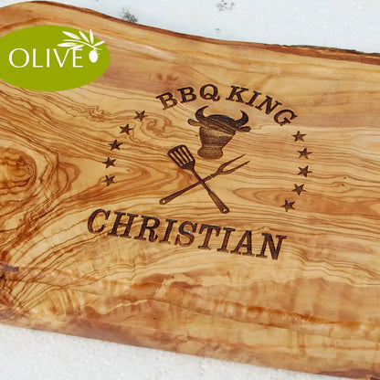 Personalisiertes Grillbrett „BBQ King“ | Dein königliches Wappen