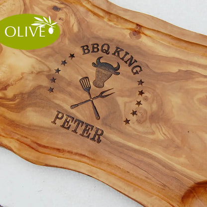 Personalisiertes Grillbrett „BBQ King“ | Dein königliches Wappen
