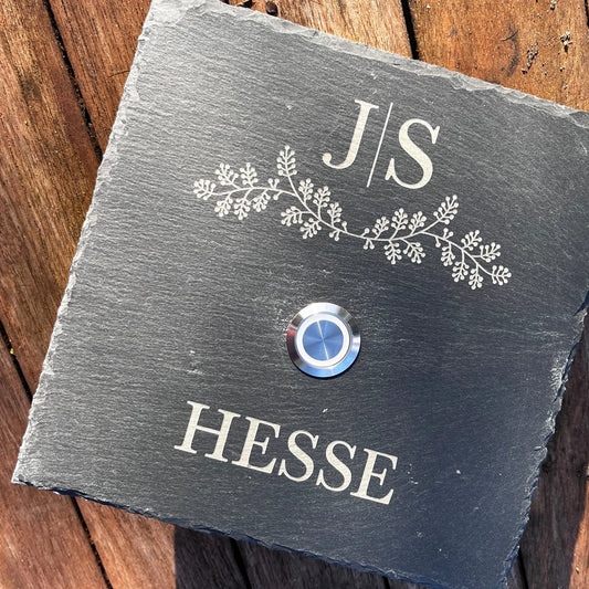 Klingelschild aus Schiefer - Motiv HESSE - Jeske Design