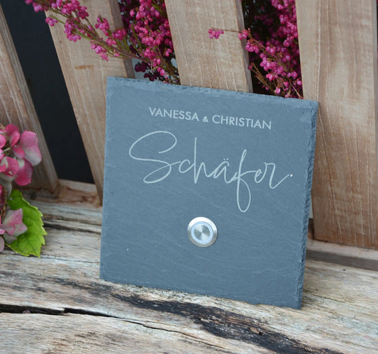 Klingelschild aus Schiefer - Motiv APPELT - Jeske Design