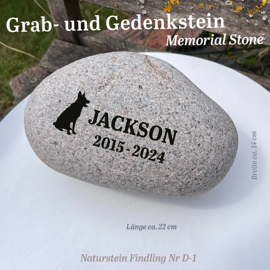 Tiergrabstein für Hunde & Katzen aus Naturstein - Stein Nr. D-1 - Jeske Design