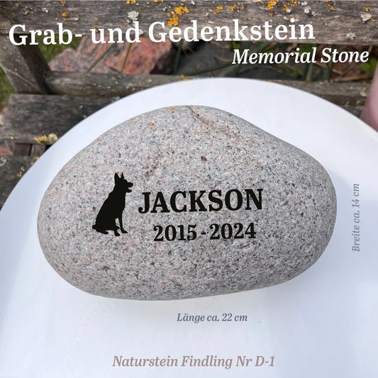 Tiergrabstein für Hunde & Katzen aus Naturstein - Stein Nr. D-1 - Jeske Design