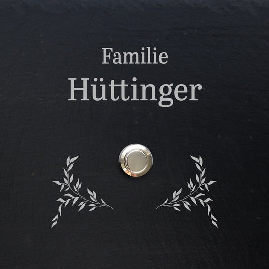 HÜTTINGER - personalized doorbell plate made of slate