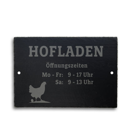 HOFLADEN - personalisiertes Schieferschild für den eigenen Verkauf