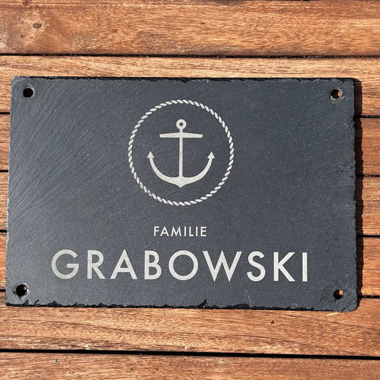 Schiefer Türschild - maritimes Motiv ANKER - Jeske Design