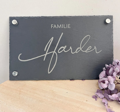 Schiefer Türschild - Motiv HOHLMEYER - Jeske Design