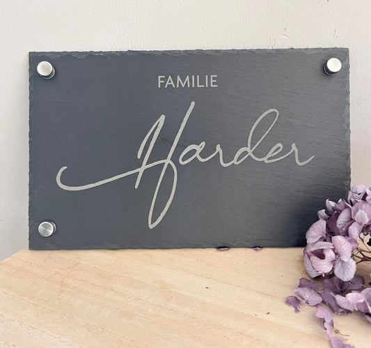 Schiefer Türschild - Motiv HOHLMEYER - Jeske Design