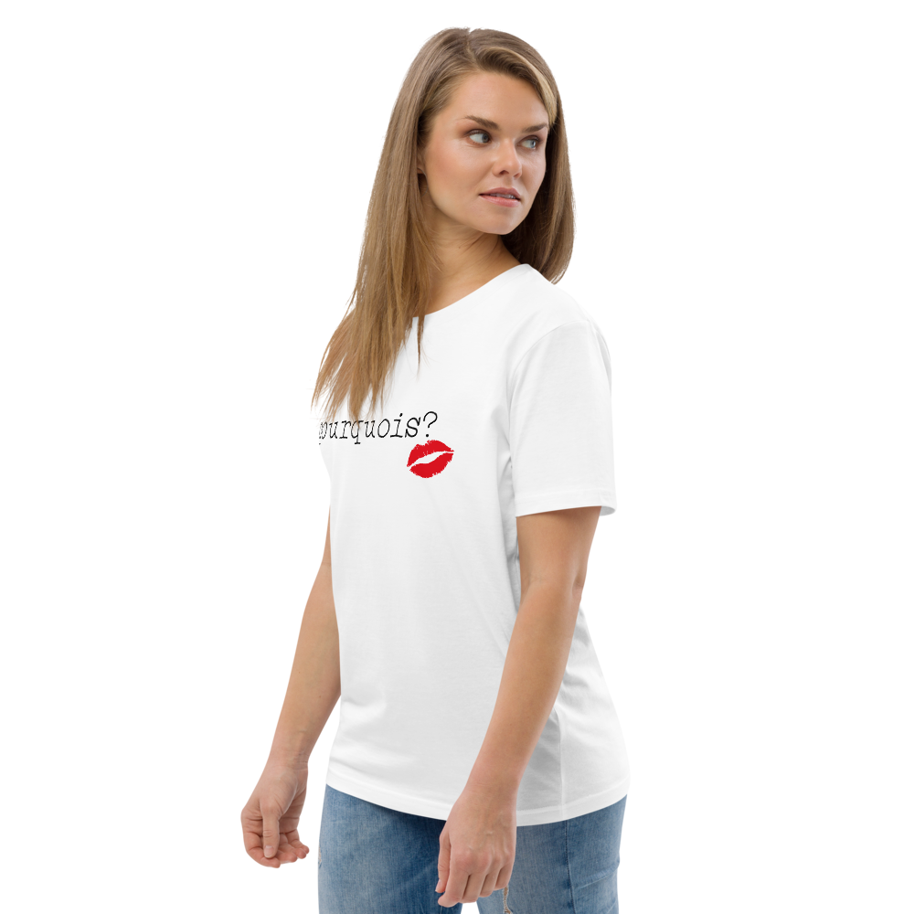 POURQUOIS? - Magnifique T-shirt unisexe en coton biologique avec un motif imprimé